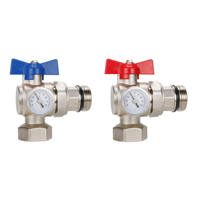 Radiant Heating Manifold Ball Valve with DR-3104 Temperature Gauge and Easy Operation