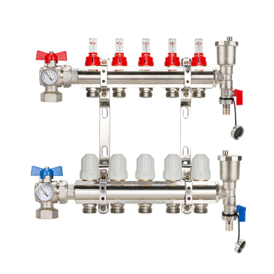 DR-1401B Brass Manifold for Precise Temperature Control in Underfloor Radiant Heating