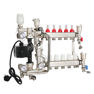 Underfloor Heating Water Manifold with Air Vent and Durable Stainless Steel Material