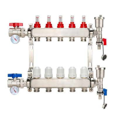 Floor Heating System Hot Water Distributor Stainless Steel Manifold for Radiant Heating