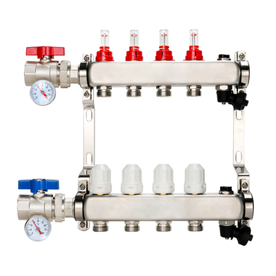 DR-1223 Underfloor Heating System Parts Stainless Steel 304 Manifold for House