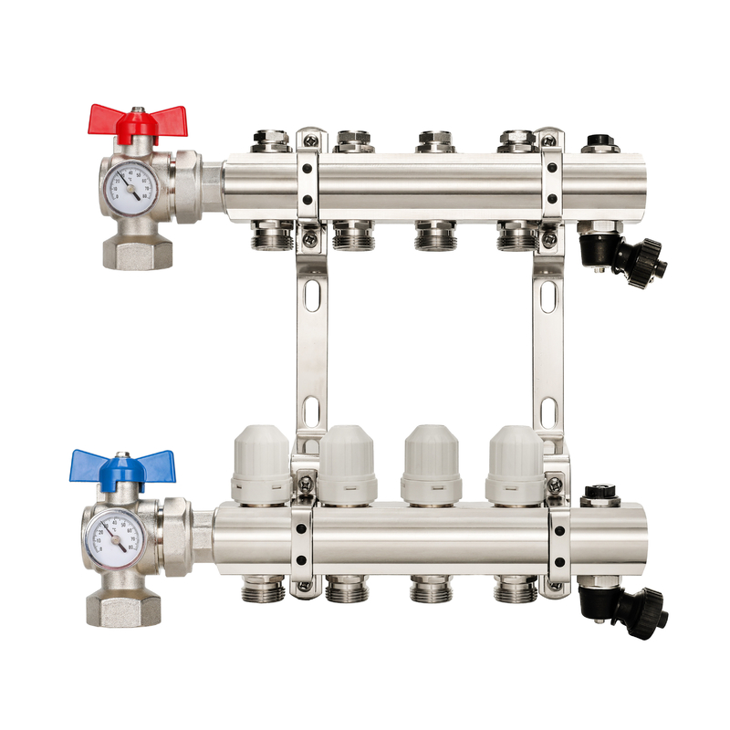 DR-1433 Full Brass Under Floor Manifold for Radiant Floor Heat Systems